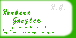 norbert gaszler business card